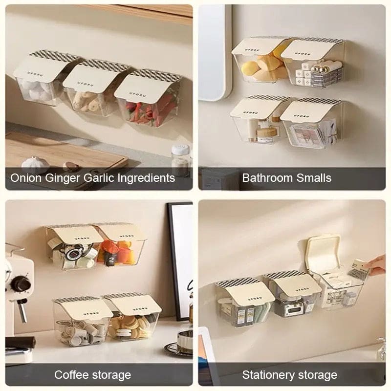 Wall Mounted Spice Keeper, Airtight Wall Food Storage Container, Elegance Lady Storage Container, Ginger Garlic Storage Basket, Kitchen Fresh Storage With Cover, Multifunctional Storage Box, Multipurpose Kitchen Bathroom Home Storage Box Wall Mounted Spice Keeper, Airtight Wall Food Storage Container, Elegance Lady Storage Container, Ginger Garlic Storage Basket, Kitchen Fresh Storage With Cover, Multifunctional Storage Box, Multipurpose Kitchen Bathroom Home Storage Box